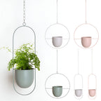 Hanging Plant Pot Holder with Iron Frame