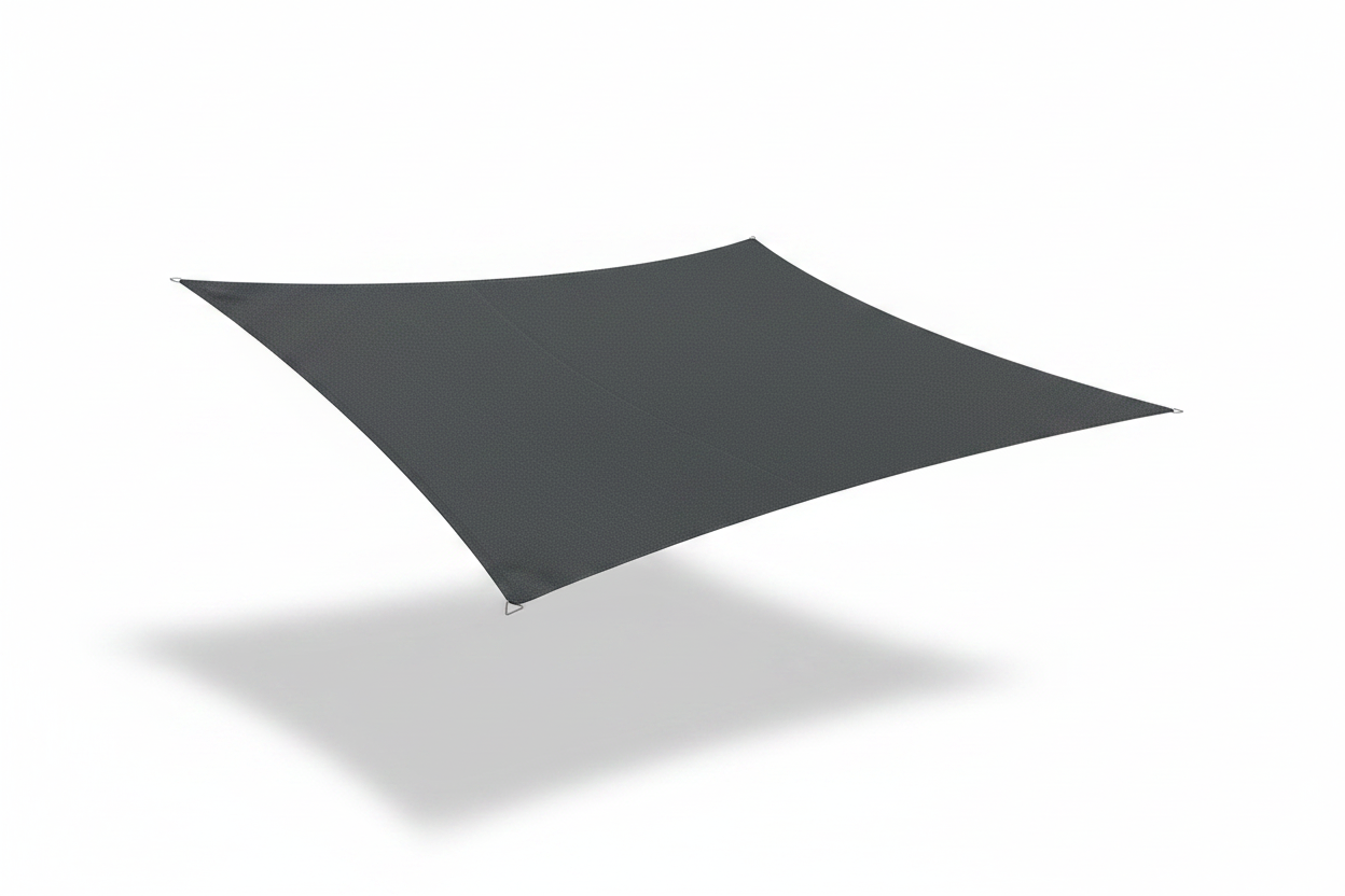 Rectangular Sunshade with Corner Rope Attachments